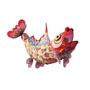 非遗竹编大鱼灯笼手工diy材料包传统古风成品花灯led新年装饰布置