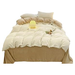 洁丽雅冬季牛奶绒四件套珊瑚绒加厚保暖被套秋冬法兰绒床上三件套