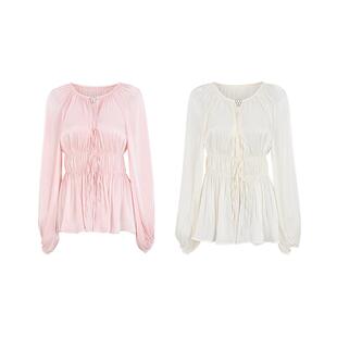 YES BY YESIR叶谦原创设计师春流光纱南法抽褶衬衫