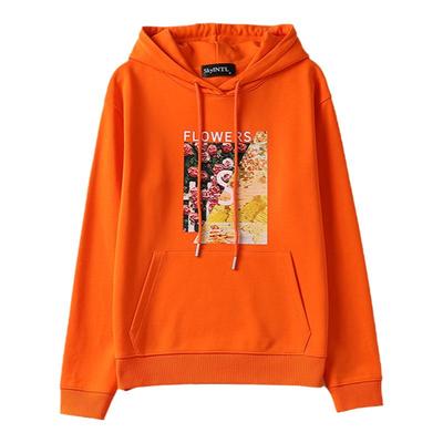 SKYINTL适中连帽宽松印花卫衣女