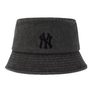 MLB渔夫帽男女平顶仿牛仔NY刺绣logo情侣盆帽运动遮阳帽3AHT8804N