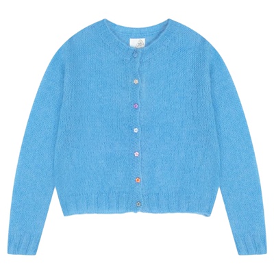 SEE YOU at PIZZA毛衣女2025冬季新款红色羊毛混纺针织开衫604771