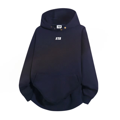 STA旗舰店美式纽扣连帽卫衣男女秋冬季潮牌高街重磅纯棉情侣外套