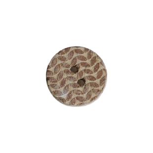 12mm一颗价英国Textile Garden椰壳浅棕色下针纹理或叶片图案纽扣
