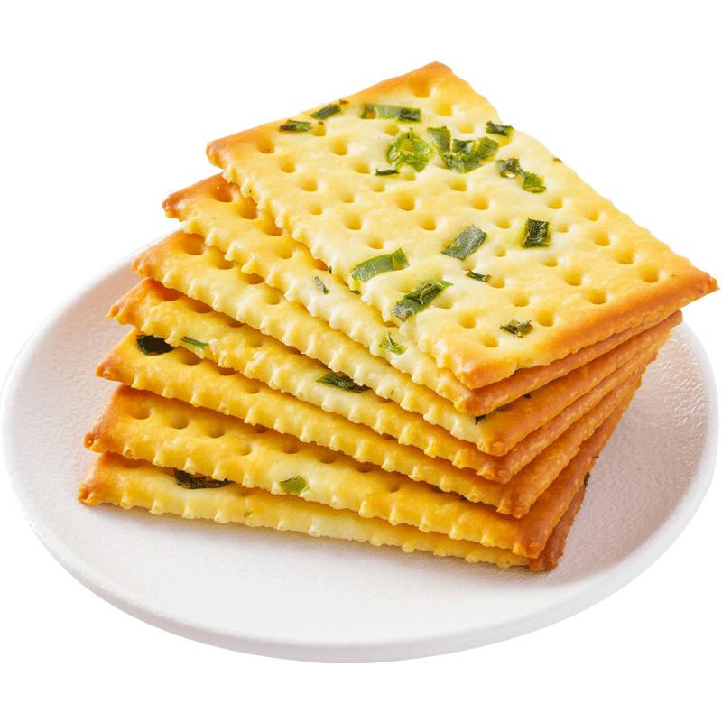 香葱苏打饼干早餐饼干整箱梳打咸味低无糖精脂零食品散装健康食品
