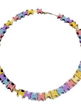 欧美ins风凯旋门树脂项链女小清新可爱马卡龙色系气质锁骨链配饰