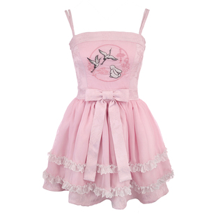 莉摩Bobon21 仙兔望鹤新中式国风改良汉服毛针织连衣裙CD2286