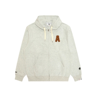 Aape旗舰店男装秋冬字母徽章简约潮流薄绒休闲卫衣外套C378XAP