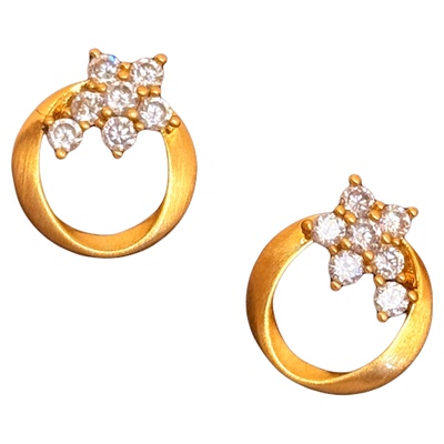 「金环星花」精致小众锆石耳环蚊香盘耳夹无耳洞耳钉日常独特耳饰