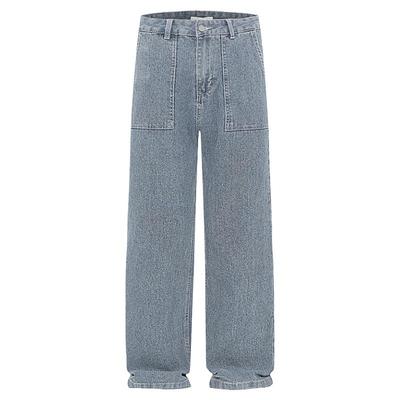 From Mars 一路走走 港味复古潮牌中性百搭裤子阔腿直筒牛仔长裤