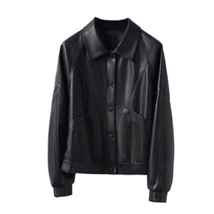 海宁真皮洋气皮衣女款爆款2026新款绵羊皮夹克时尚短款小个子外套