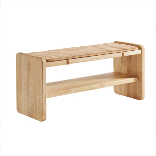 换鞋凳全实木穿鞋凳鞋架门口简约家用长条凳进门北欧日式原木玄关