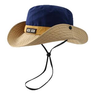 儿童防晒帽夏天男孩速干渔夫帽中大童遮阳帽防紫外线女童太阳帽潮