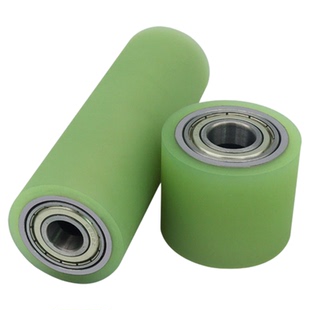 外径80聚氨酯包胶无动力主从动滚筒胶轮托辊耐磨滚轮输送带砂带机