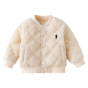 男童加绒棒球服2025秋季款儿童夹棉袄外套男宝宝春秋冬装轻薄棉服