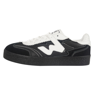 顽刻ollieskate黑色皮质蝴蝶结丝带生胶W系列国潮男女德训滑板鞋