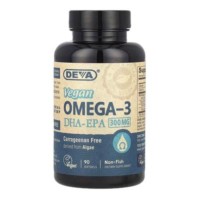 Deva藻油Omega-3胶囊DHA-EPA纯植物来源海藻支持心脑健康