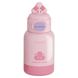 览萌儿童保温杯卡通双饮杯女生便携杯高颜值保冷水杯可爱2026新款