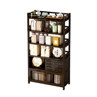 茶架子置物架茶柜茶室茶台桌边柜茶叶展示柜茶具收纳架小型博古架