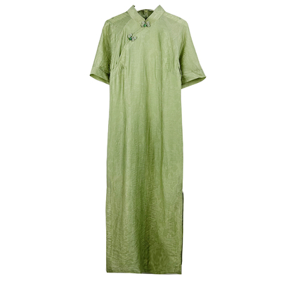 复古民国风绿色素雅旗袍