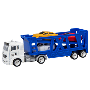 江小熙儿童合金半挂模型双层平板运输货柜救援拖车男孩小汽车玩具