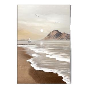 新款客厅挂画现代简约玄关装饰画抽象海浪肌理感沙发背景墙落地画