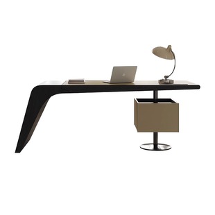 书桌意式极简办公桌老板桌电脑桌现代轻奢高级感实木写字台设计师