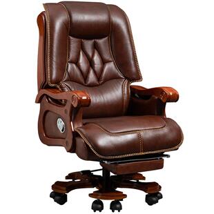 老板椅办公室家用电脑椅真皮可躺商务舒适久坐靠背转大班椅座椅