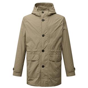 Hazzys哈吉斯春季男士风衣韩版宽松连帽外套男潮流男装上衣