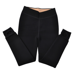 舒莉娅6283冬季加绒特厚腈纶保暖裤高腰加大踩脚打底裤九分一体裤