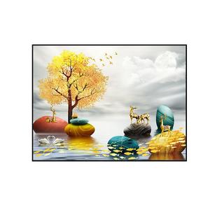 暖居家用电表箱装饰画免打孔简约遮挡箱客厅开关电表配电箱挂画