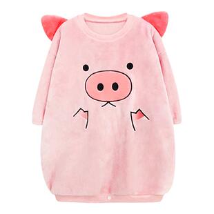 女童珊瑚绒睡袍秋冬季中大童加厚法兰绒睡裙儿童防踢睡袋连身睡衣