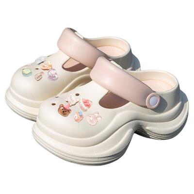 ~小蛮腰~！厚底踩屎感洞洞鞋新款