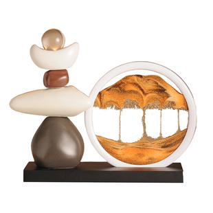 石来运转流沙画摆件客厅酒柜电视柜玄关高档装饰品办公室旺事业运