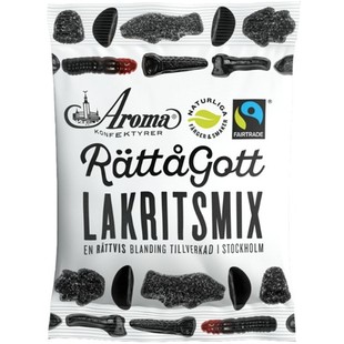 现货瑞典进口Aroma甘草大料糖lakrit混合形状特色零食袋装140g