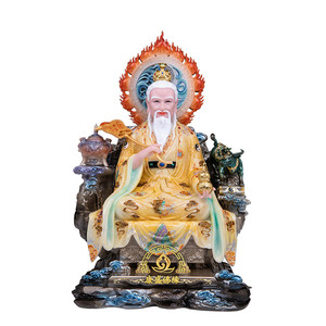 繁体三清道祖神像汉白玉供奉摆件