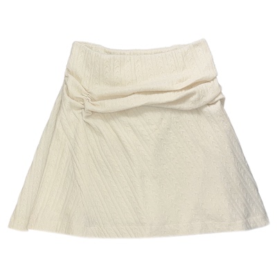 ‘解放腰围’弹性毛感针织中裙