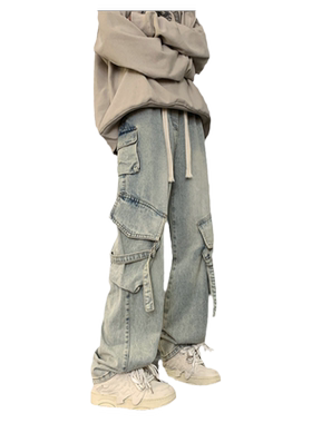 秋冬牛仔裤男生宽松直筒