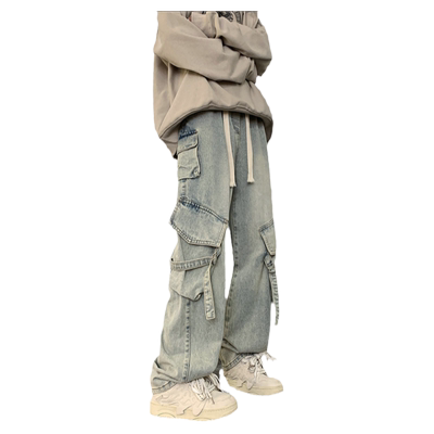 秋冬牛仔裤男生宽松直筒