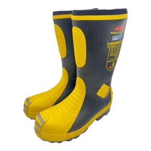 新款灭火防护靴超轻无钢板消防员比武训练靴战斗水鞋不带钢板胶靴