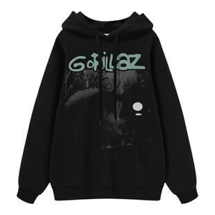 Gorillaz街头霸王摇滚乐队blur绿洲美式街头嘻哈男女连帽圆领卫衣