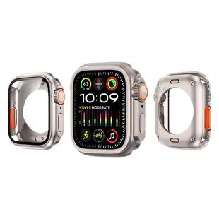 适用苹果Applewatch手表S9秒变ultra全包360防水PC一体钢化保护壳iwatch S8运动7智能6小众5创意4表壳高级