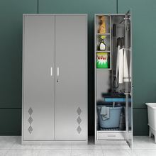 新款直销304不锈钢清洁柜双门卫生柜阳台杂物扫帚单门家用保洁工