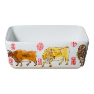 陶瓷五牛图笔洗水盂仿古文房书法墨池墨盒国画小号洗笔缸墨碟润笔