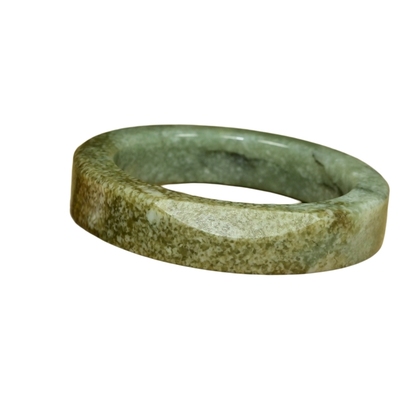 和田玉糖青玉籽料手镯方条沁白皮