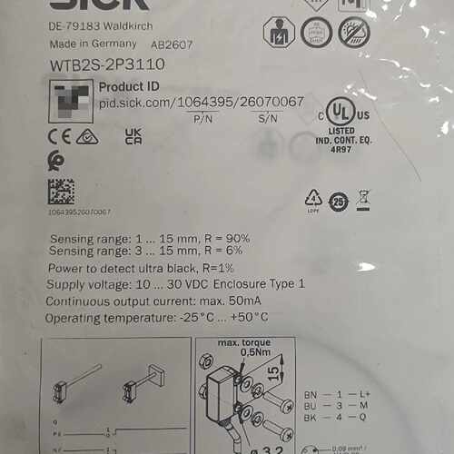 溢价-西克SICK传感器WTB2S-2P3110，德国制造，型号1