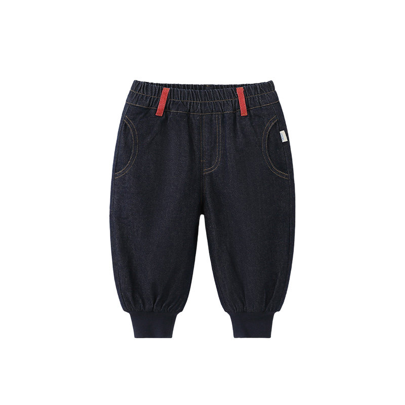 [530g雪绒绒]齐齐熊宝宝裤子秋冬款男童牛仔裤加绒加厚儿童新年服