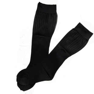 凹凸先生男丝袜高筒条纹商务薄款男袜简约纯色透气美腿正装长筒袜