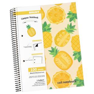 BRUNT主力水果线圈本系列B5笔记本子大学生英语单词本16k高颜值细闪索引易撕办公用加厚记录记事本批发日记本
