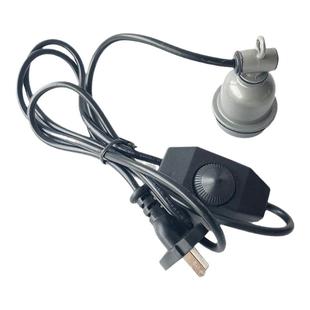 带线调温开关E27耐高温防水陶瓷螺口灯头小三通猪用保温灯口底座